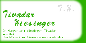 tivadar wiesinger business card